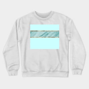Aqua marble azure stripe Crewneck Sweatshirt